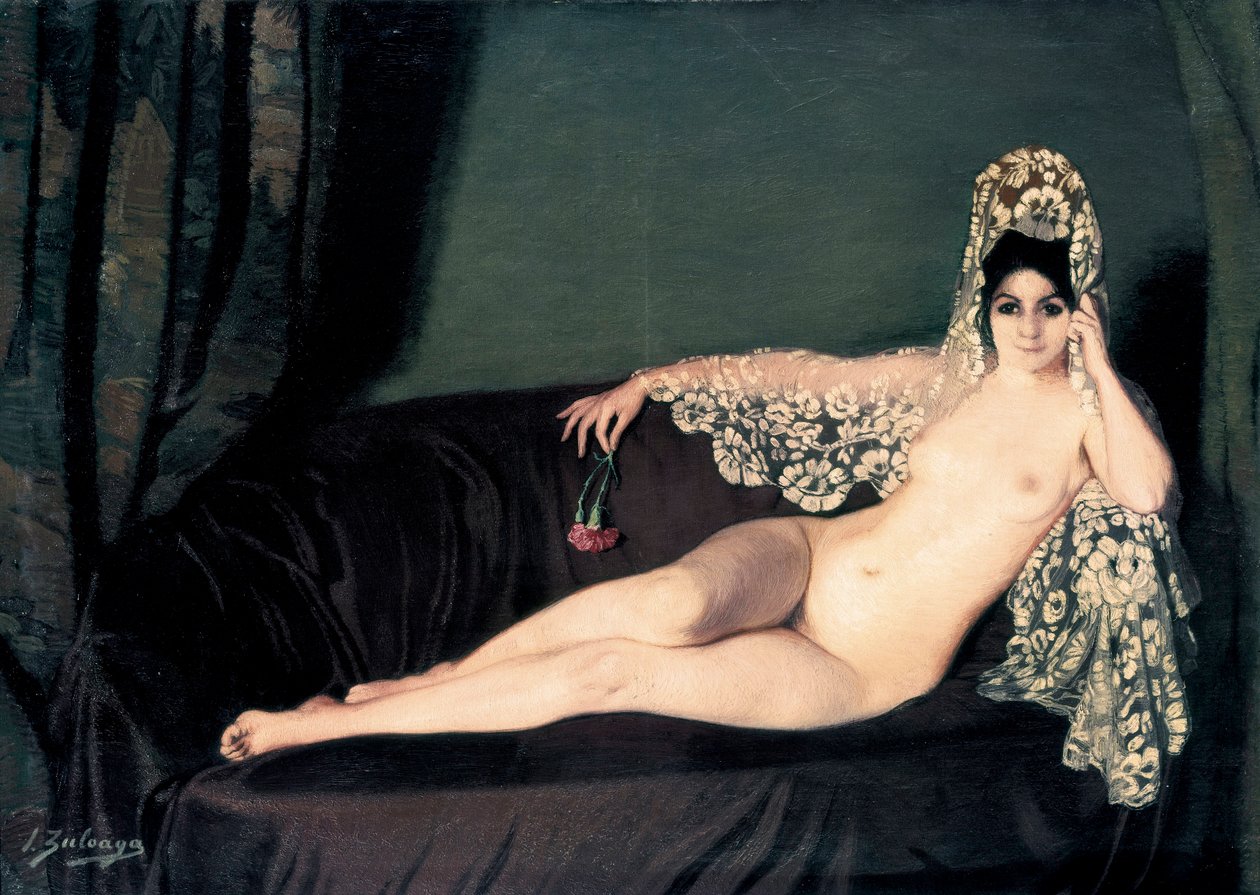 "Akt kobiecy" - Portret hrabiny Anny księżniczki Brancoveanu (Brancovan) autorstwa Ignacio Zuloaga y Zabaleta