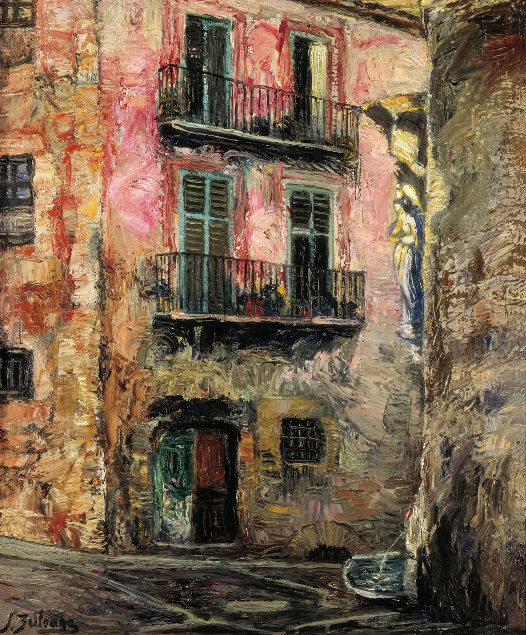 Gerona (Gerona). Obraz Ignocio Zuloagi Zabalety (1870-1945). olej na płótnie autorstwa Ignacio Zuloaga y Zabaleta