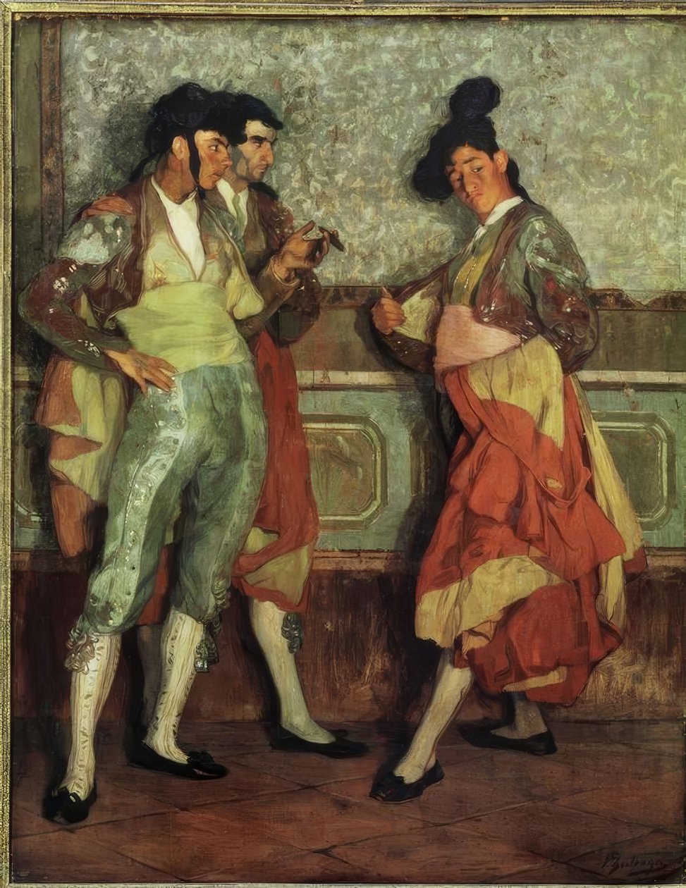 Ignacio Zuloaga / Bullfighters Young Village, 1906, Olej na kananie, 197 × 154 cm, AS00819 autorstwa Ignacio Zuloaga y Zabaleta