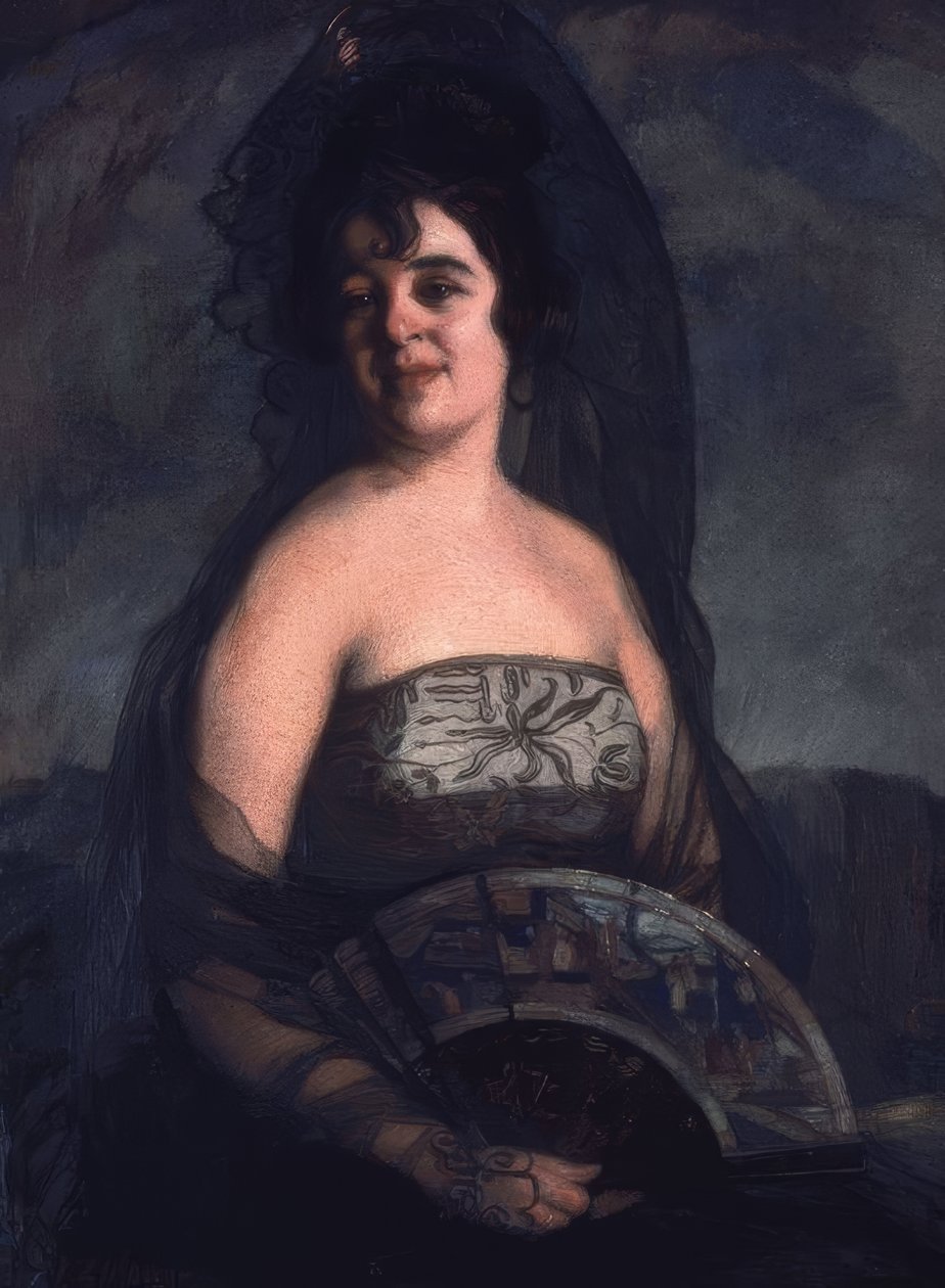 DAMSKA WIELKA - OLEO CANVAS - 103 × 82 CM autorstwa Ignacio Zuloaga y Zabaleta