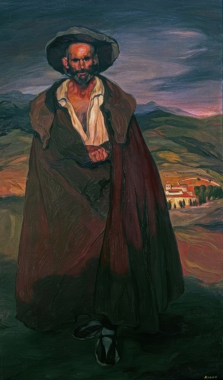 Człowiek z Segowii”, 1906, olej na płótnie, 191 × 116 cm, AS00918 autorstwa Ignacio Zuloaga y Zabaleta