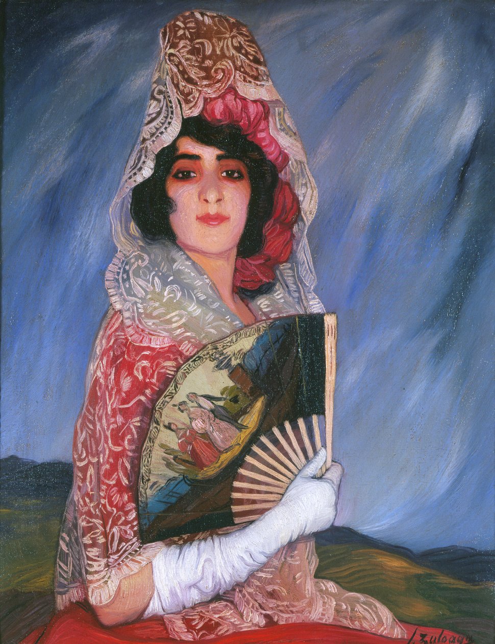 Moja kuzynka Cándica z mantyllą, ok. 1930 r. 1913. autorstwa Ignacio Zuloaga y Zabaleta