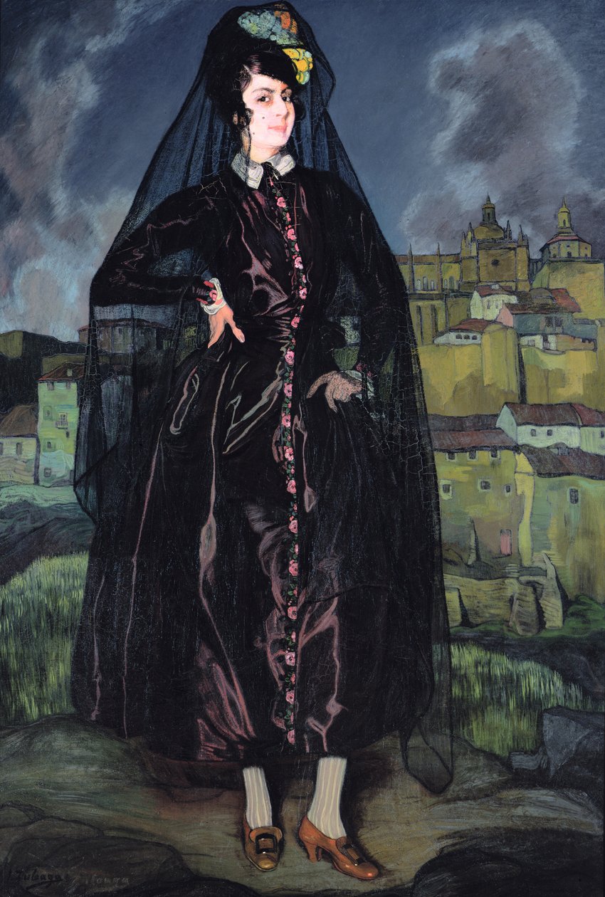 Portret Anity Ramirez w czerni, 1916 autorstwa Ignacio Zuloaga y Zabaleta