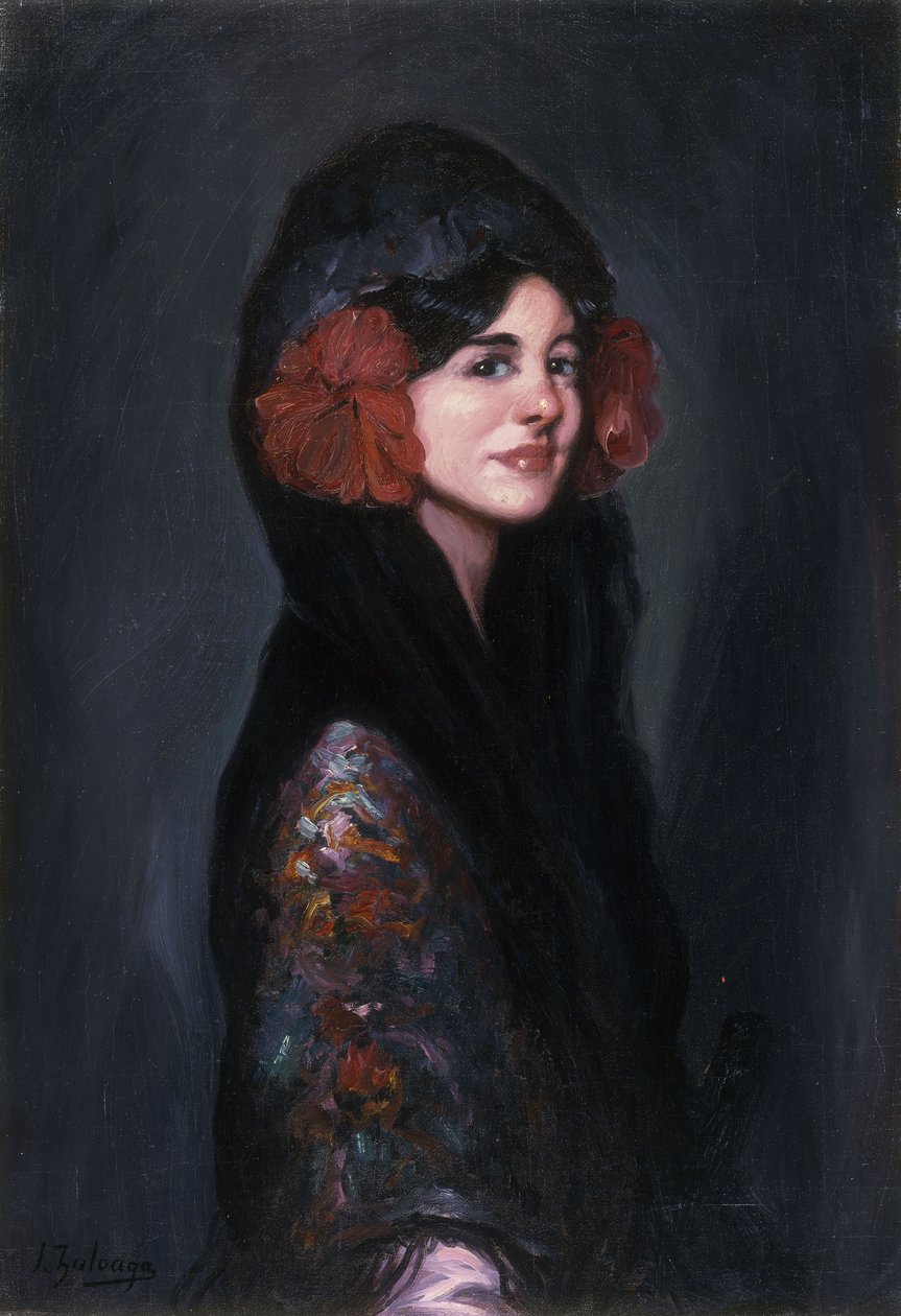 Portret eleganckiej damy autorstwa Ignacio Zuloaga y Zabaleta