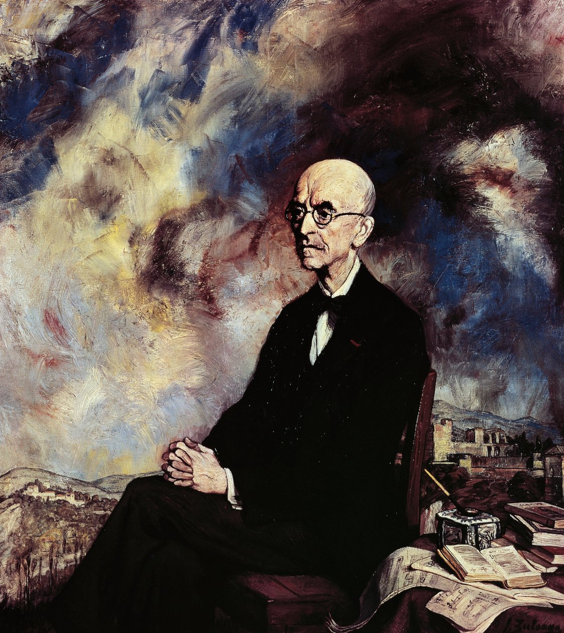 Portret hiszpańskiego kompozytora Manuela de Falli (Cadiz autorstwa Ignacio Zuloaga y Zabaleta