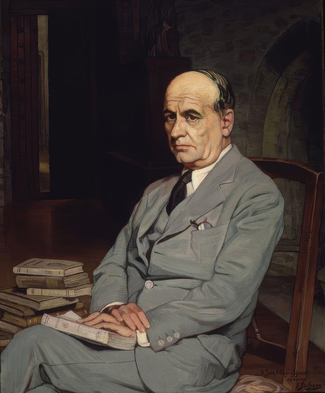 PORTRET JOSE ORTEGA Y GASSET - 1917 - O / L - 215X161 autorstwa Ignacio Zuloaga y Zabaleta