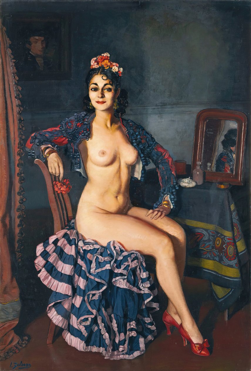 La Bella Oterito La Oterito w swojej garderobie, 1936. autorstwa Ignacio Zuloaga y Zabaleto