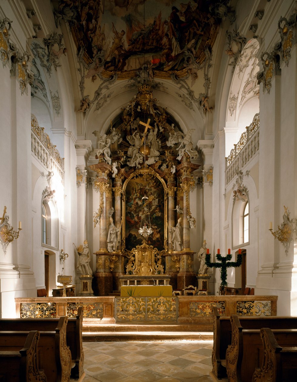 Widok wnętrza opactwa San Marino i San Anianus (Marinus i Anianus) autorstwa architekta Ignaza Guenthera (1725-1775) autorstwa Ignaz  Gunther