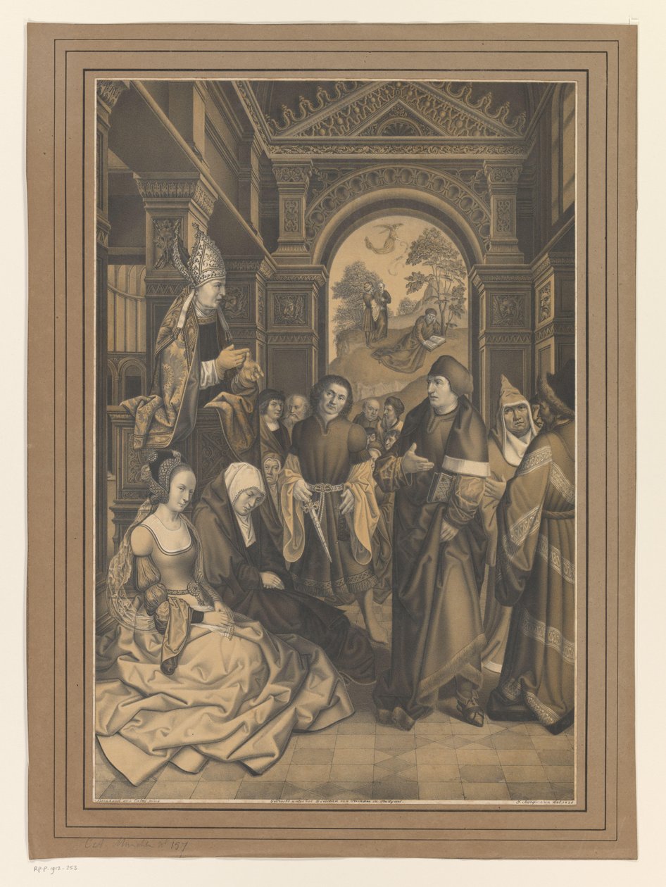 Święty Norbert przemawia do niewiernego Tanchlina Dzieła z kolekcji braci Boisserée (tytuł serii) Galerie des Frères Boisserée (tytuł serii) autorstwa Ignaz Bergmann