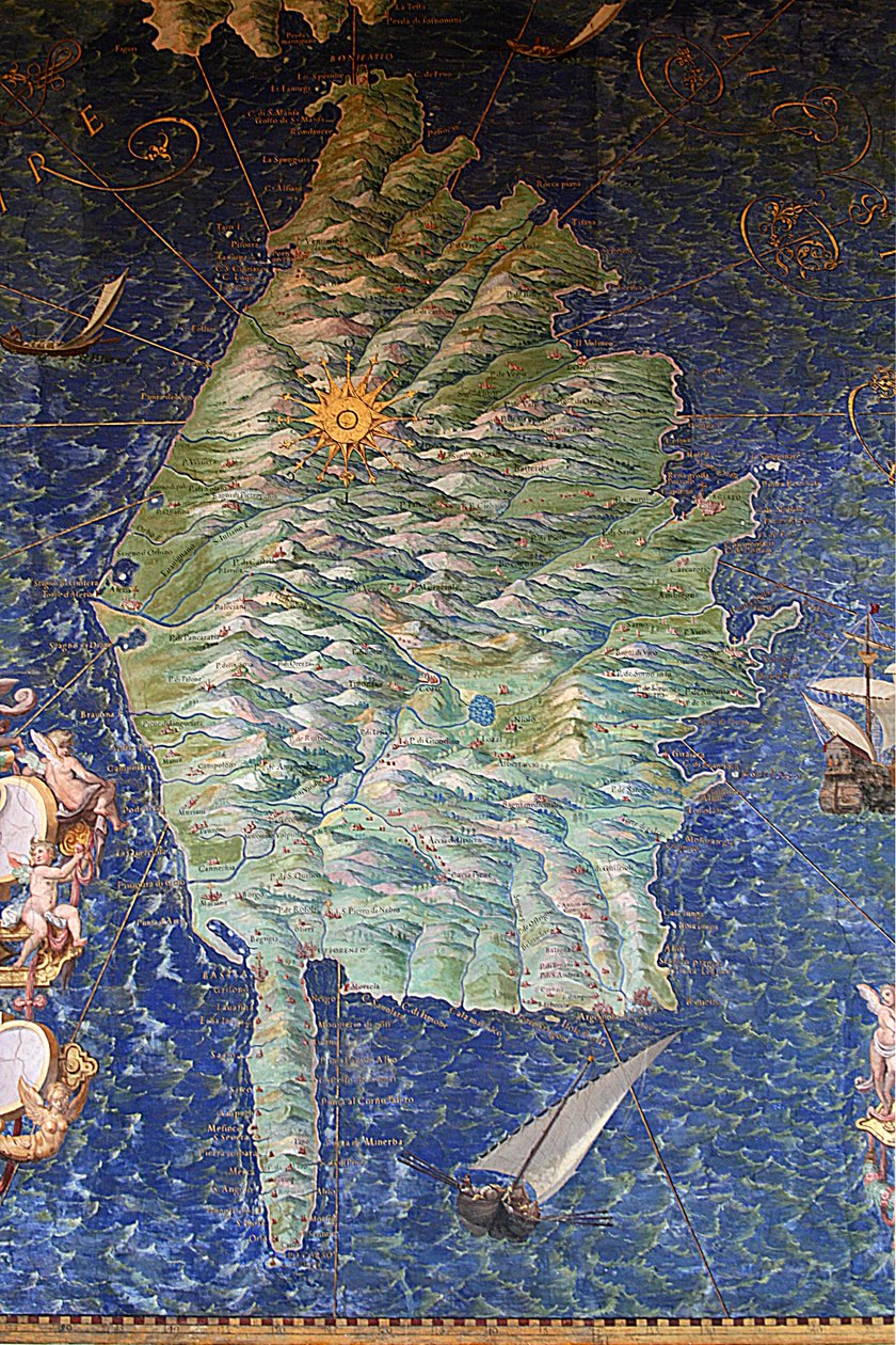 Mapa Korsyki - Galeria map - Muzea Watykańskie. autorstwa Ignazio Danti