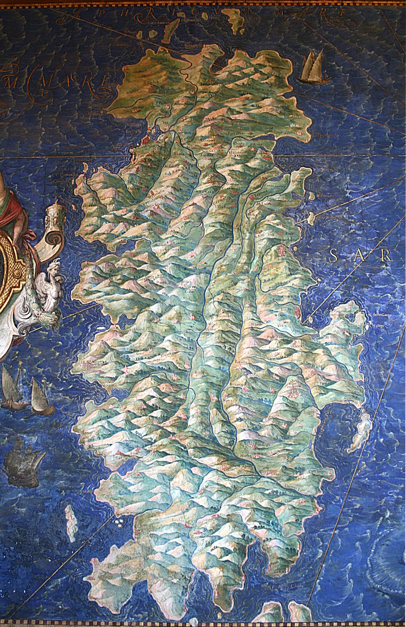Mapa Sardynii - Galeria map - Muzea Watykańskie. autorstwa Ignazio Danti
