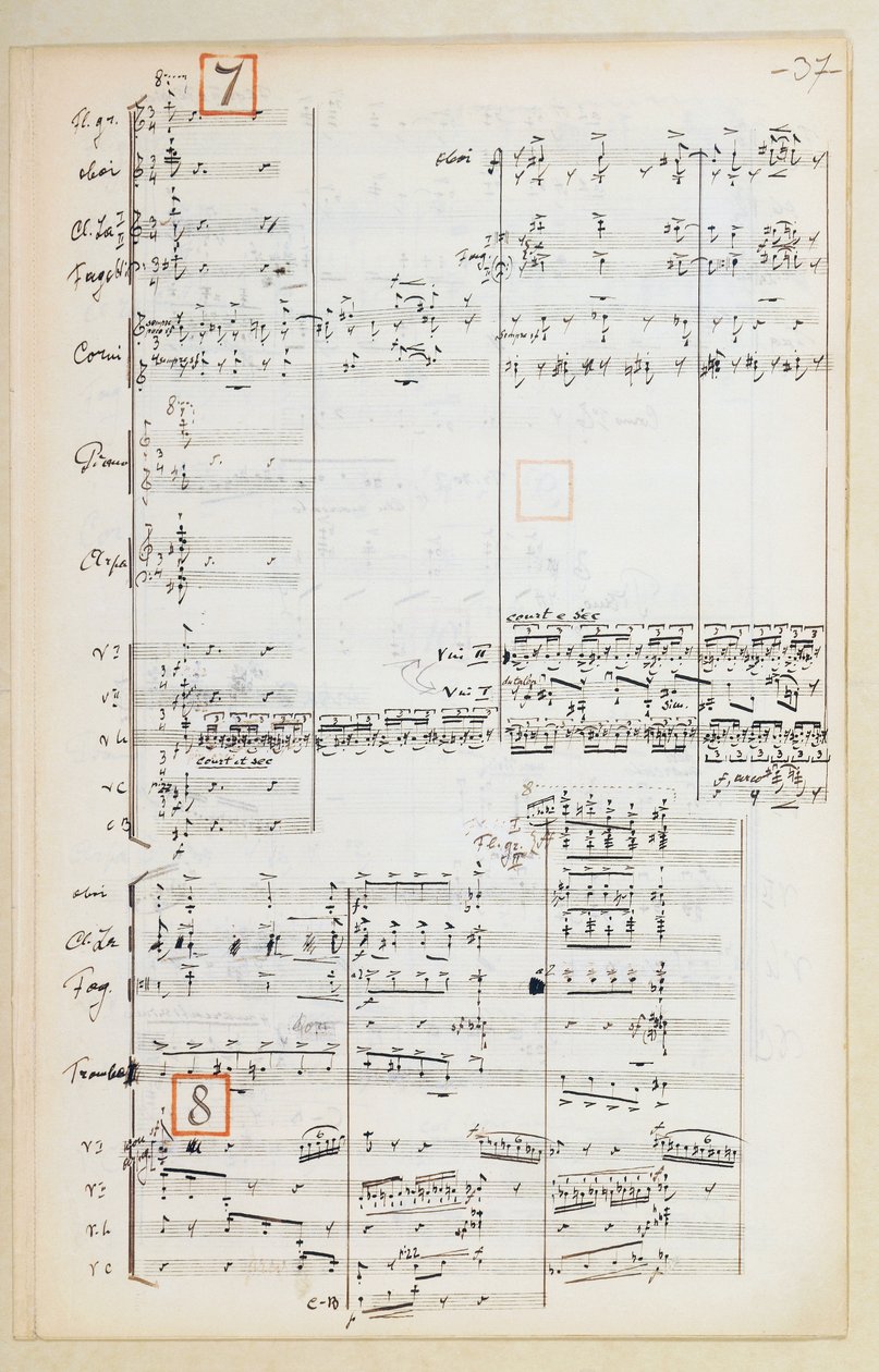 Rękopis partytury ze zredukowaną suitą orkiestrową do Ognistego ptaka Igora Strawińskiego (1882-1971) autorstwa Igor Stravinsky