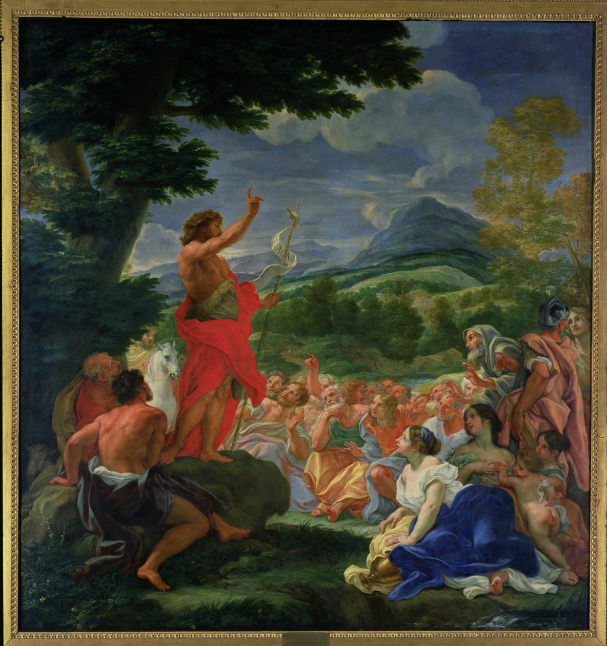 Jan Chrzciciel głoszący kazanie, malowany przed 1695 r. autorstwa Il Baciccio