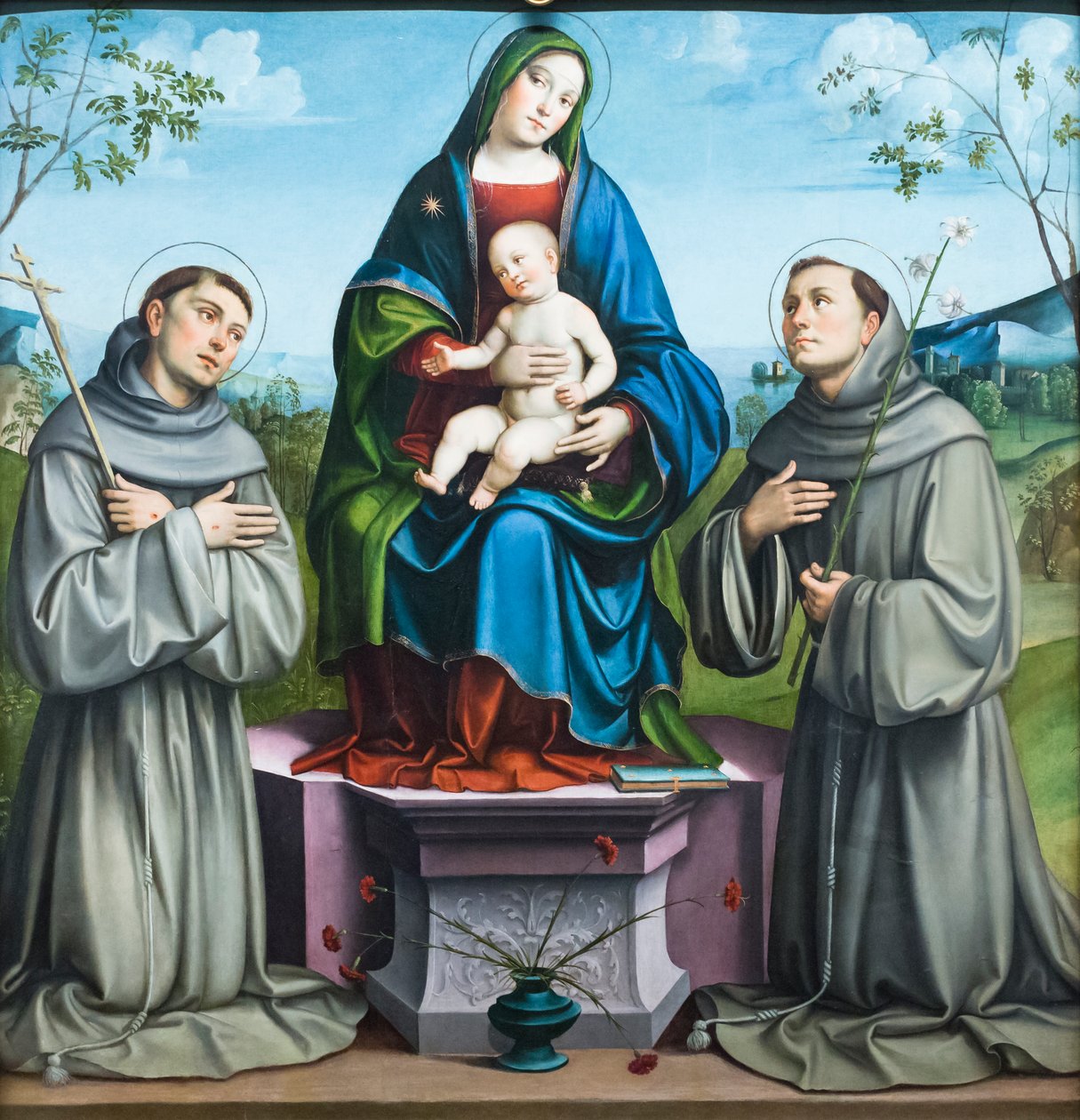 Madonna z Dzieciątkiem ze św. Franciszkiem z Asyżu i św. Antonim z Padwy autorstwa Il (1450 1517) Francia