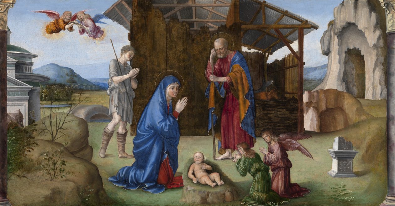 Boże Narodzenie (olej na desce) autorstwa Il (1450 1517) Francia