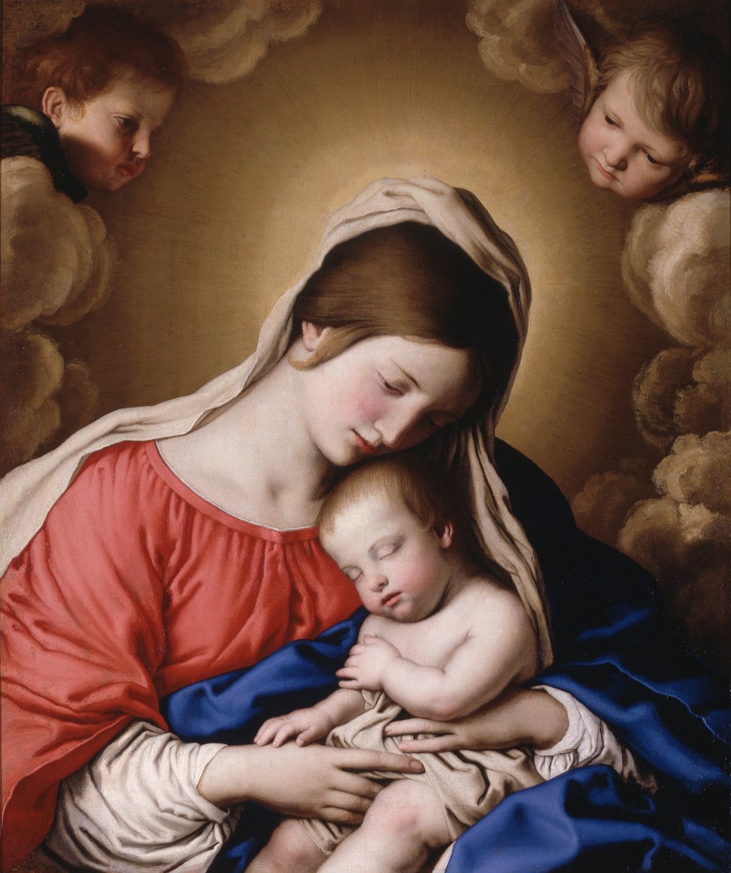 Madonna z Dzieciątkiem (olej na płótnie) autorstwa Il (1609 85) Sassoferrato