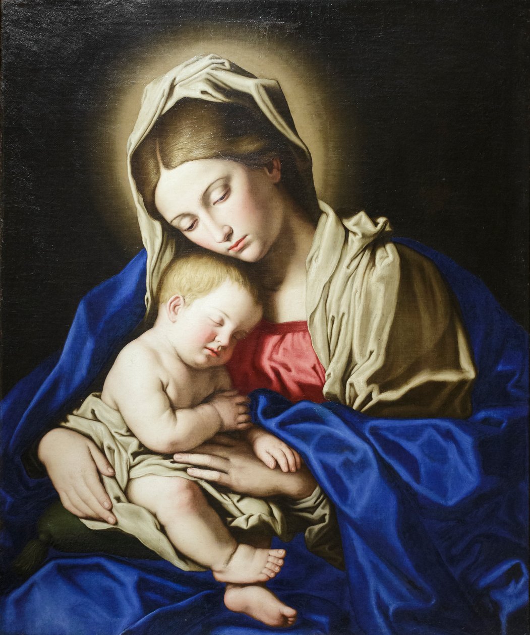 Madonna z Dzieciątkiem, ok. 1638 (olej na płótnie) autorstwa Il (1609 85) Sassoferrato