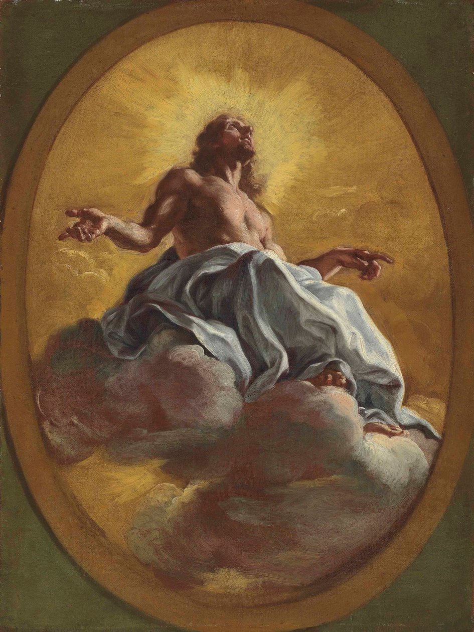 Chrystus w chwale w malowanym owalu autorstwa Il Baciccio