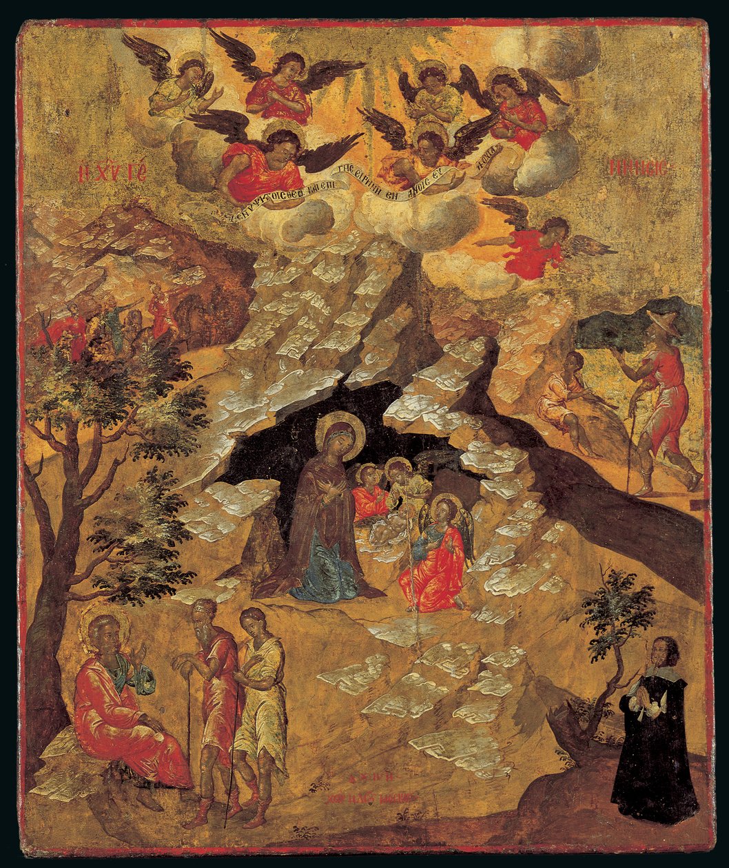 Narodzenia, 1658 (tempera jajowa na panelu) autorstwa Ilias Moskos