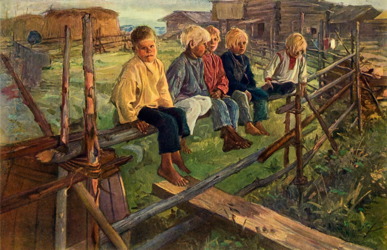 „Dzieci na płocie wróble”, 1883, 1965. autorstwa Illarion Pryanishnikov