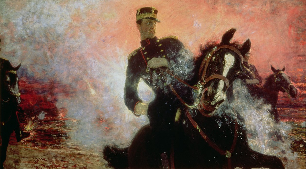 Albert I (1875-1934) król Belgów w I wojnie światowej, 1914 autorstwa Ilya Efimovich Repin