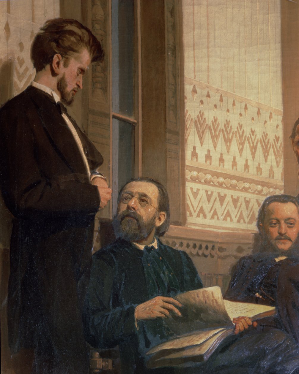 Eduard Frantsovitch Napravnik (1839-1916) i Bedrich Smetana (1824-84), z kompozytorów słowiańskich, lata 90. XIX wieku autorstwa Ilya Efimovich Repin