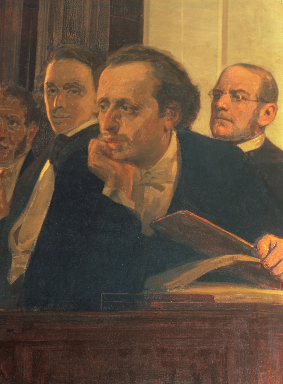 Michał Kleopas Ogiński (1765-1833), Fryderyk Chopin (1810-49) i Stanisław Moniuszko (1819-72), z Kompozytorów słowiańskich, lata 90. XIX wieku (szczegół) autorstwa Ilya Efimovich Repin
