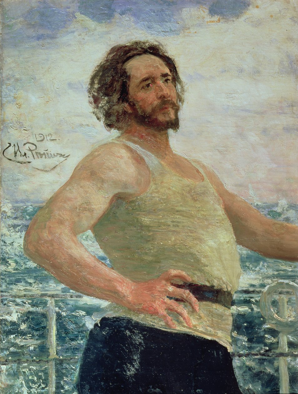 Portret autora Leonida Andreeva (1871-1919), 1912 autorstwa Ilya Efimovich Repin