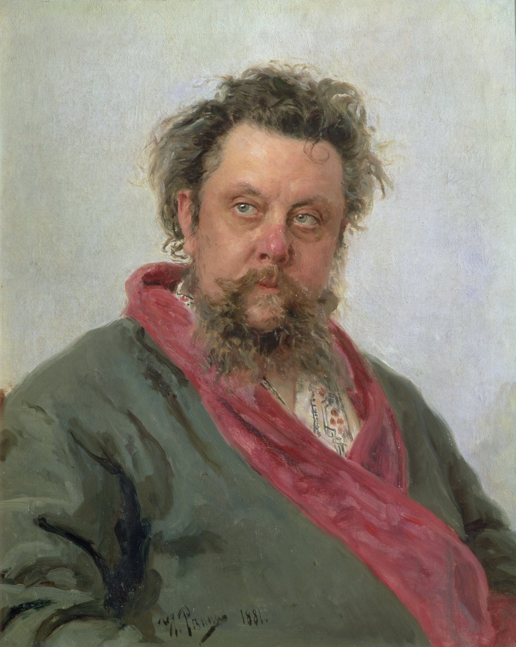 Portret Modesta Pietrowicza Mousorgskiego (1839-81) 1881 autorstwa Ilya Efimovich Repin