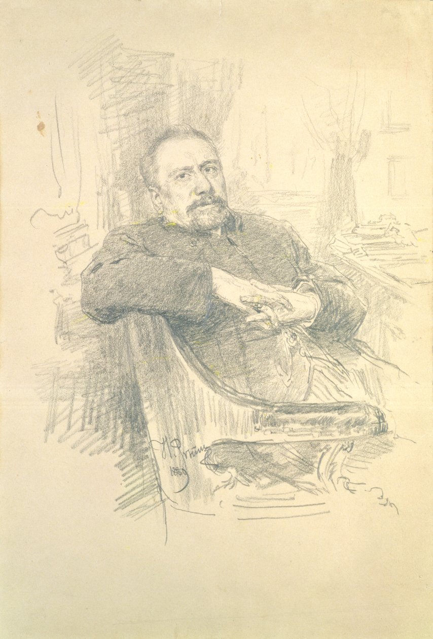 Portret Nikołaja Leskowa (1831-95), 1889 autorstwa Ilya Efimovich Repin
