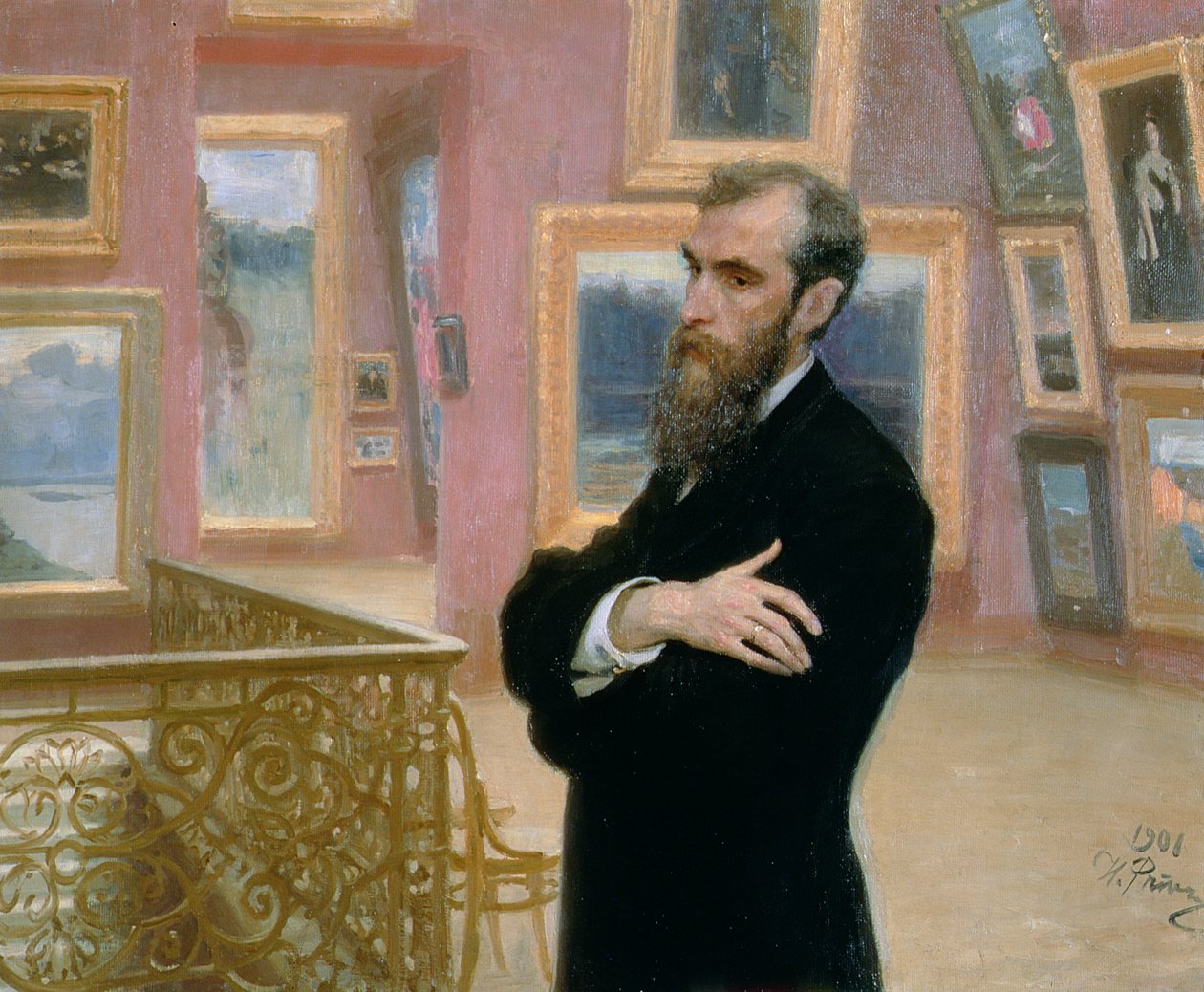 Portret Pawła Tretiakowa (1832-98) w Galerii, 1901 autorstwa Ilya Efimovich Repin