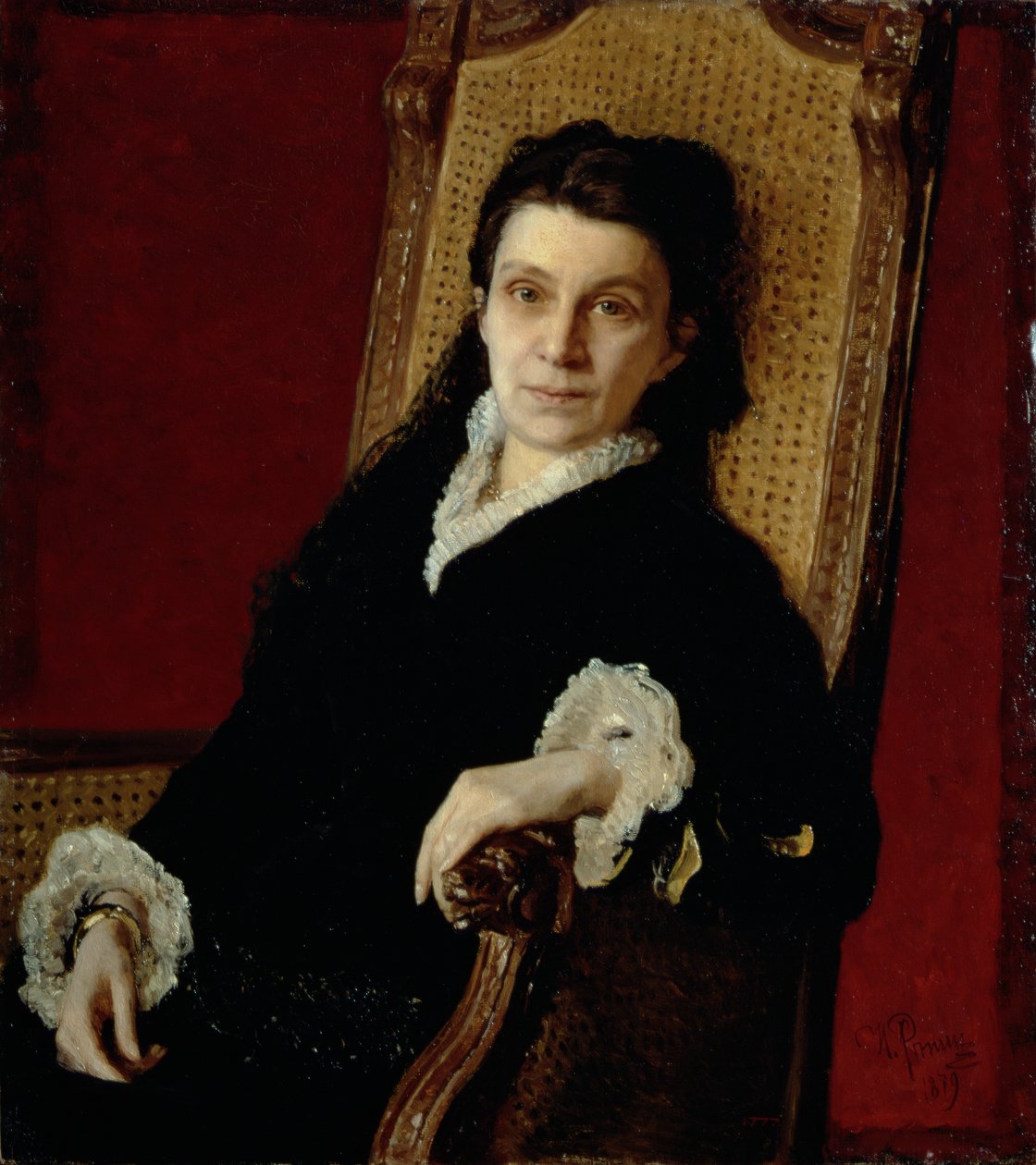 Portright z Polixena Stepanovna Stasova (1839-1918) vif D.V. Stasow, 1879 autorstwa Ilya Efimovich Repin