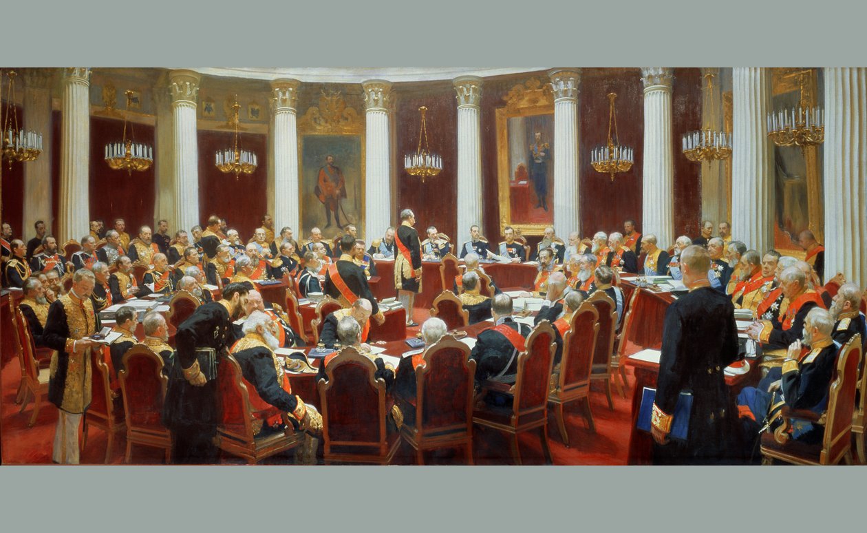Uroczyste posiedzenie Rady Państwa, 7 maja 1901 r. autorstwa Ilya Efimovich Repin