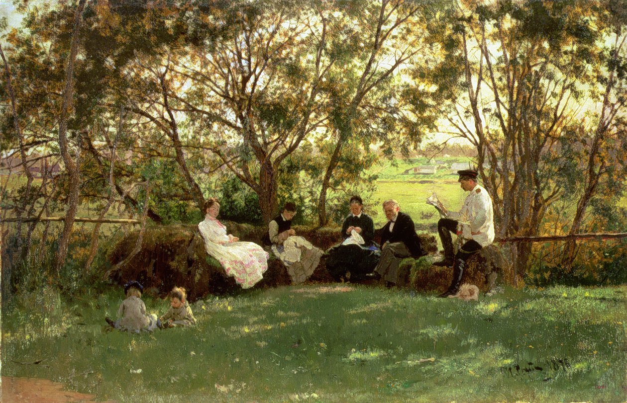 Ławka do murawy, 1876 autorstwa Ilya Efimovich Repin
