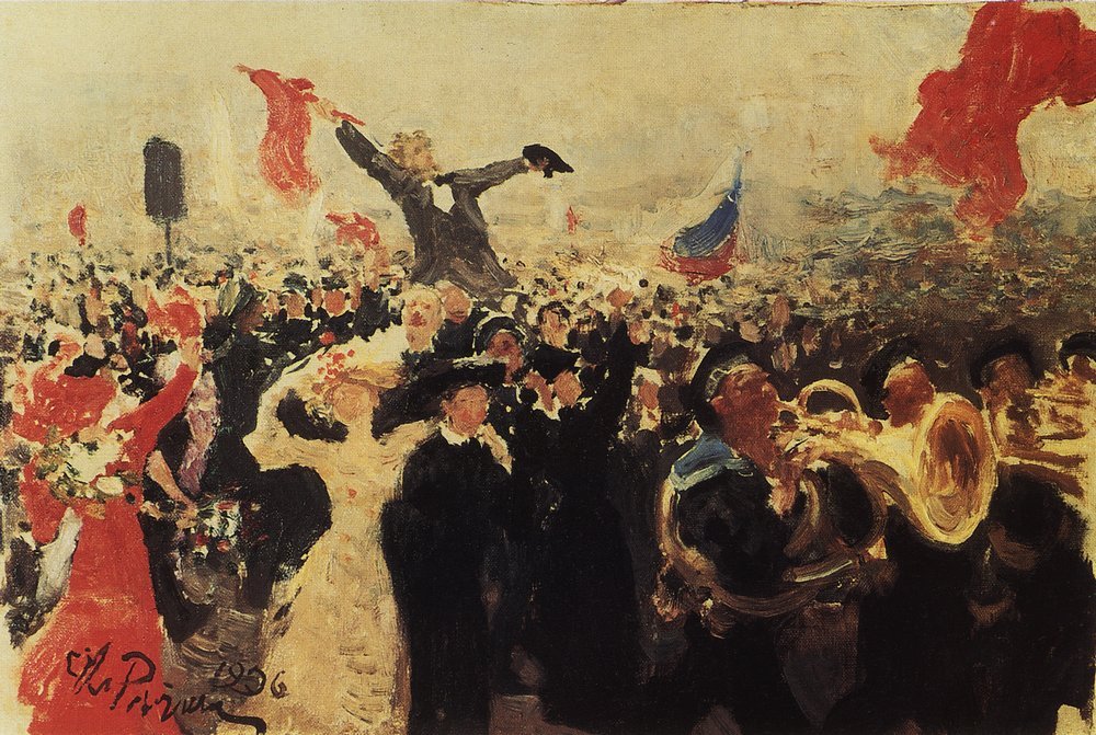 17 1905 .Pokaz 17 października 1905 Szkic. autorstwa Ilya Efimovich Repin