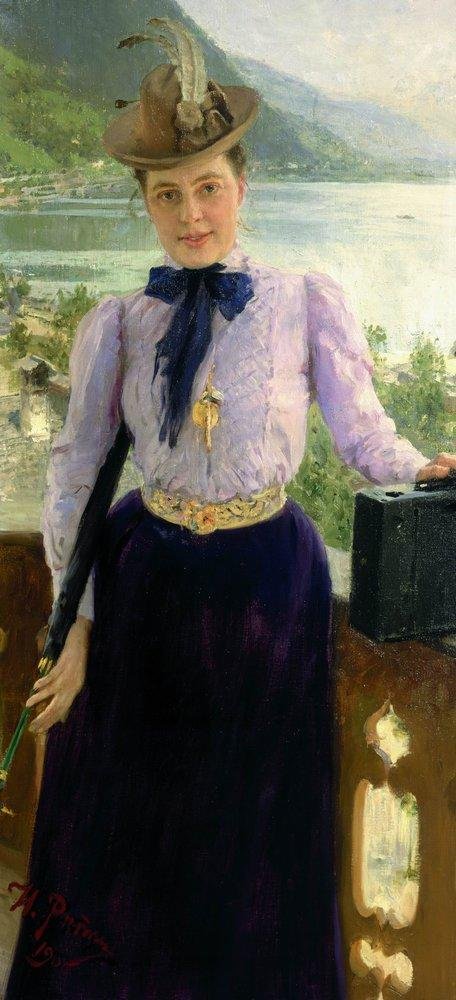 Portret pisarki Natalii Borisovny Nordman-Severova autorstwa Ilya Efimovich Repin