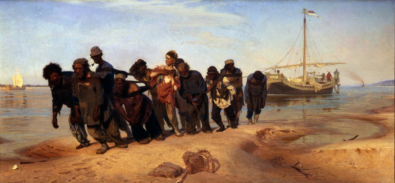Woźnice barkowe na Wołdze, 1872-1873 autorstwa Ilya Efimovich Repin