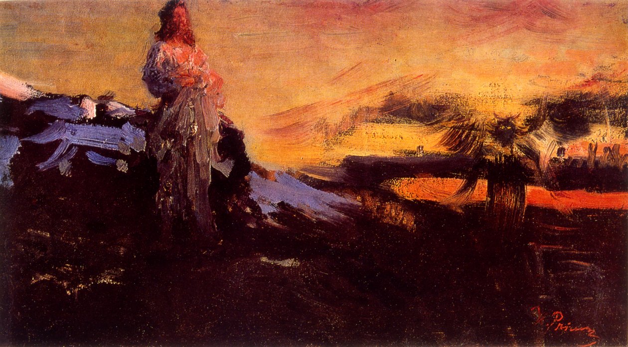 Podążaj za mną. Szatan" 1895. autor: Ilya Repine. (18441930). Rosyjski malarz. olej na płótnie autorstwa Ilya Efimovich Repin