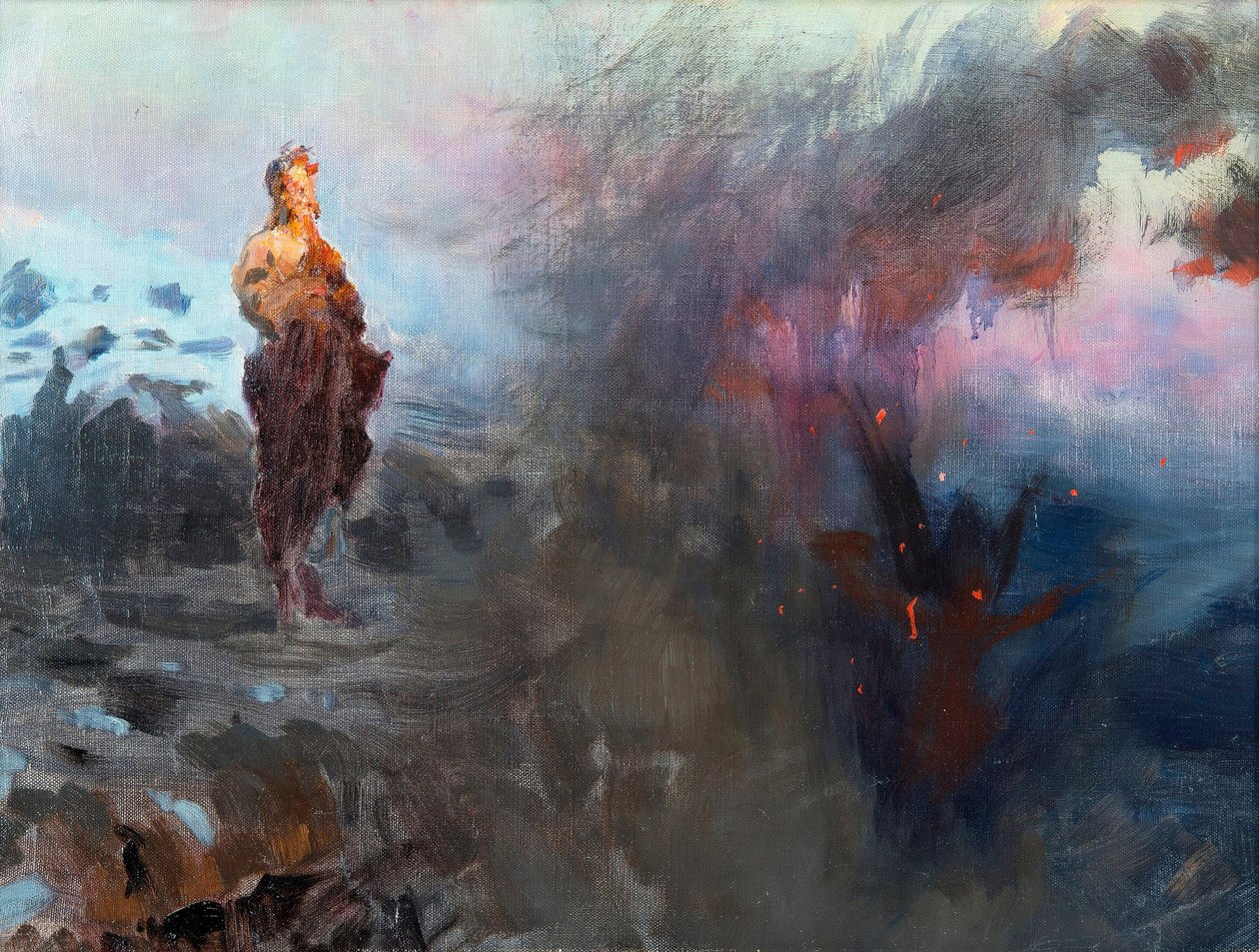 La tentation du Christ - Kuszenie Chrystusa - Peinture de Ilya Yefimovich Repin (1844-1930), - Olej na płótnie, 47x60 - Kolekcja prywatna autorstwa Ilya Efimovich Repin