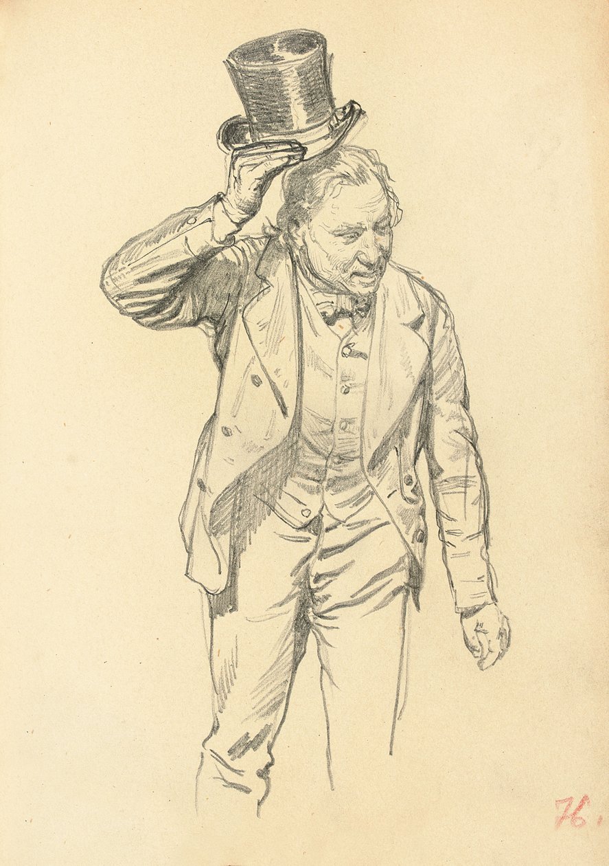 Człowiek przechylający kapelusz, c. 1872-1875 autorstwa Ilya Efimovich Repin
