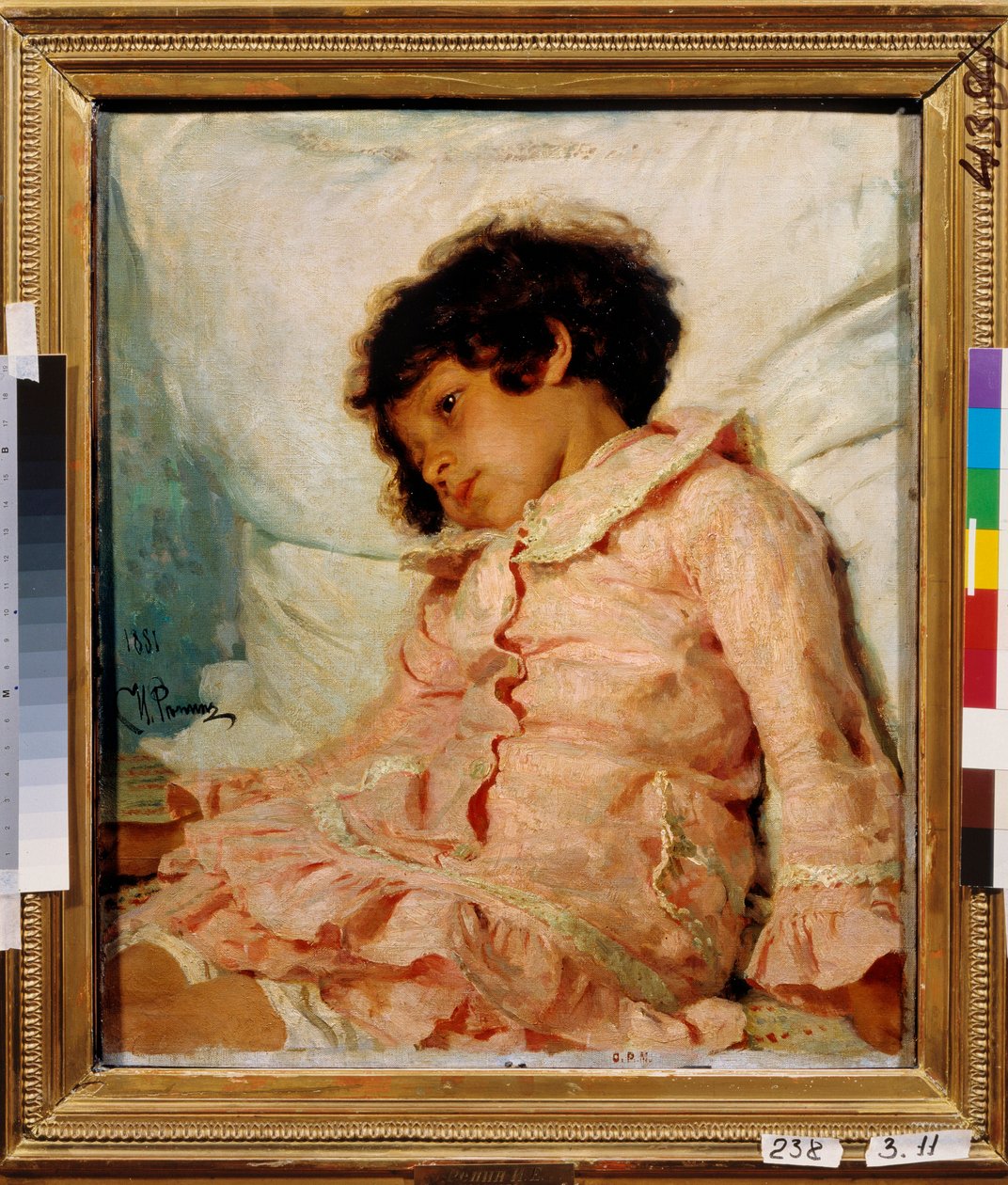 Portret Nadii (Nadyi) Repiny, córki artysty. Obraz Ilji Jefimowicza Repina (Repin) (1844-1930), olej na płótnie autorstwa Ilya Efimovich Repin
