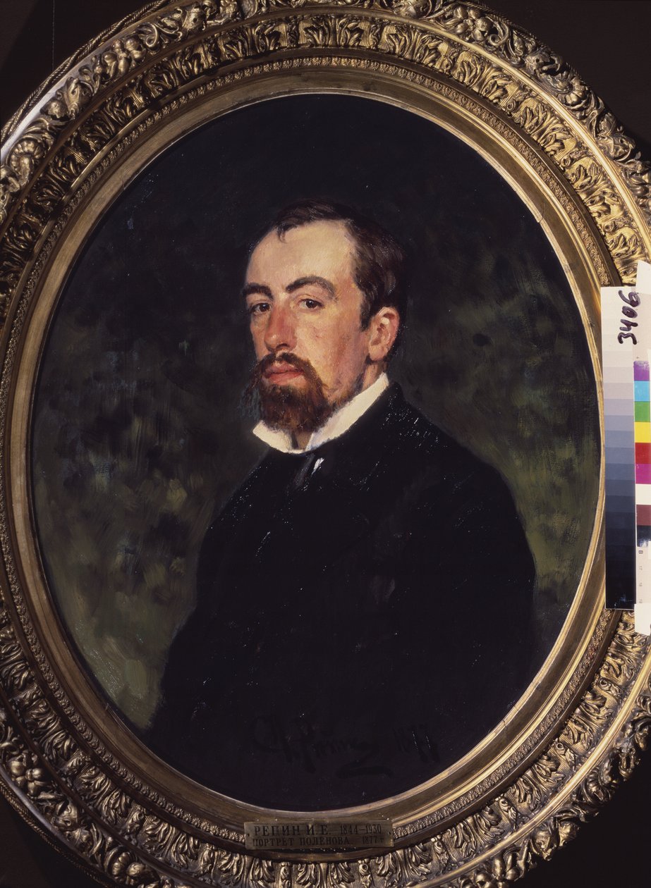 Portret artysty Wasilija Polenowa (1844-1927). Obraz Ilya Yefimovich Repin (Ilia Repin) (1844-1930), olej na płótnie autorstwa Ilya Efimovich Repin