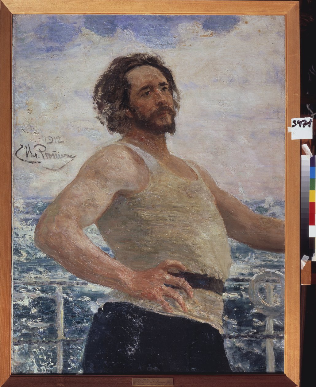 Portret pisarza Leonida Andriejewa (1871-1919). Obraz Ilya Yefimovich Repin (Ilia Repin) (1844-1930), olej na płótnie autorstwa Ilya Efimovich Repin