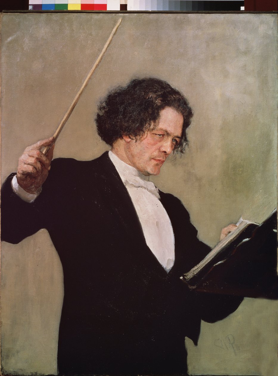 Portret kompozytora Antona Rubinsteina (1829-1894). Obraz Ilji Jefimowicza Repina (Ilia Repin) (1844-1930), olej na płótnie autorstwa Ilya Efimovich Repin
