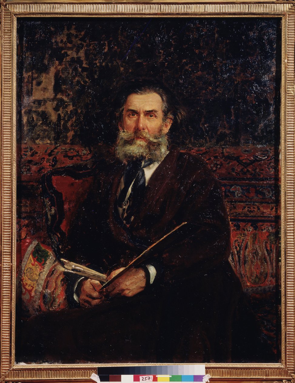 Portrait du peintre Alexei Bogolyubov (Bogolyubov y Bogolyubov) (1824-1896). Peinture de Ilya Yefimovitch Repin (Ilya Repine) (1844-1930), huile sir toile autorstwa Ilya Efimovich Repin