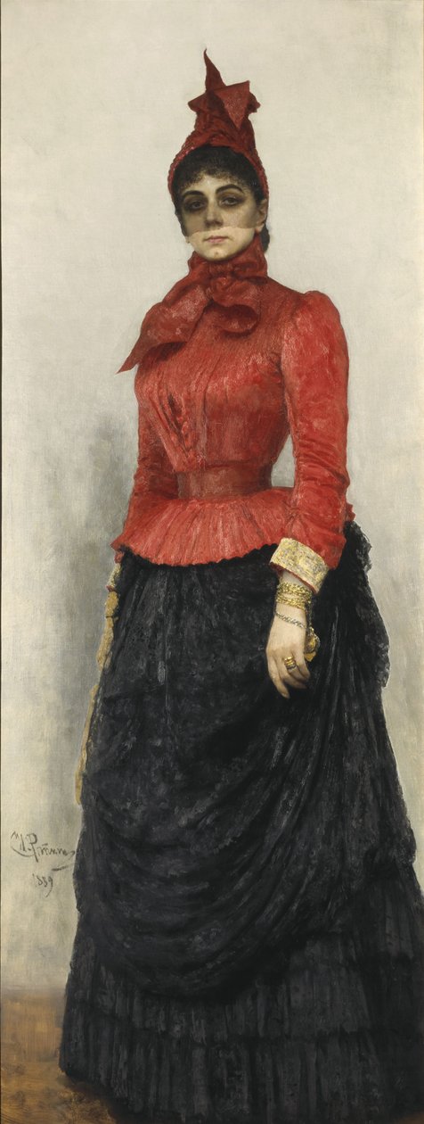 Portret baronowej Varvary Ikskul von Hildenbandt 1850-1928, 1889 autorstwa Ilya Efimovich Repin