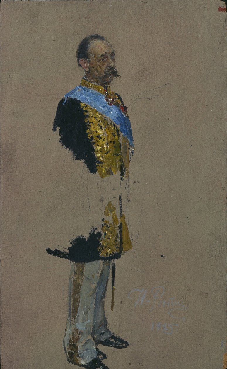 Portret hrabiego Dymitra Andriejewicza Tołstoja 1823-1889, 1885 autorstwa Ilya Efimovich Repin