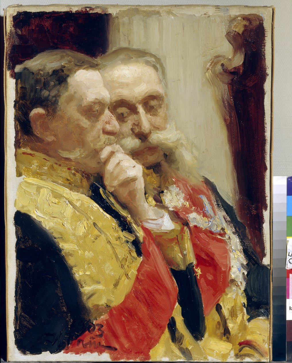 Portret członków Rady Państwa I.Goremykina i N.Gerarda autorstwa Ilya Efimovich Repin