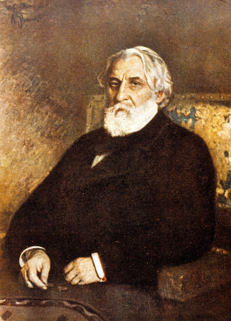 Portret Iwana Siergiejewicza Turgieniewa (1818-83) (olej na płótnie) autorstwa Ilya Efimovich Repin