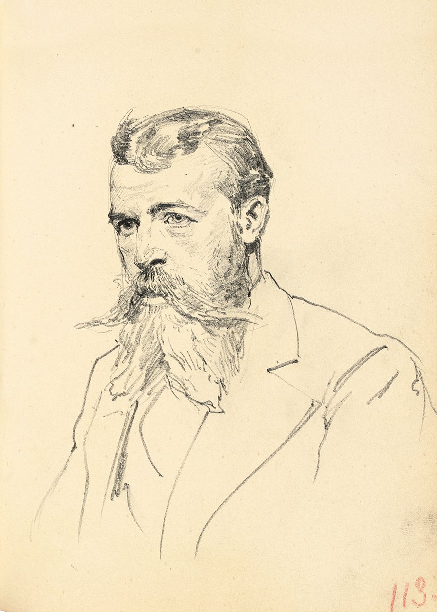 Portret mężczyzny z wąsami i brodą, ok. 1930 r. 1872-1875 autorstwa Ilya Efimovich Repin